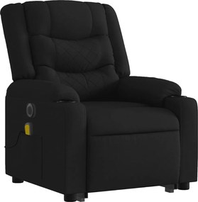 vidaXL Πολυθρόνα Μασάζ Ηλεκ. Ανακλινόμενη με Ανύψωση Μαύρη Υφασμάτινη