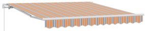 vidaXL Χειροκίνητη Ανασυρόμενη Τέντα Ριγέ 300x250 εκ.