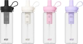 Φορητό παγούρι πλαστικό με καλαμάκι - 750ml - 413234 - Black
