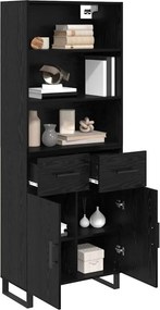 vidaXL Highboard 2 pcs Μαύρη Οξυά 69,5 x 34 x 180 εκ.