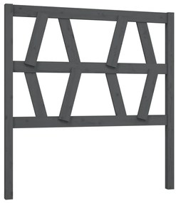 vidaXL Κεφαλάρι Κρεβατιού Γκρι 81 x 4 x 100 εκ. από Μασίφ Ξύλο Πεύκου