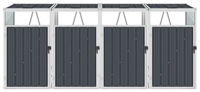 vidaXL Πλαίσιο Τετραπλό για Κάδους Ανθρακί 286 x 81 x 121 εκ. Ατσάλινο