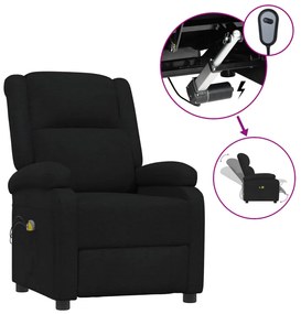 vidaXL Πολυθρόνα Μασάζ Ηλεκτρική Μαύρη Υφασμάτινη