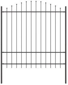 vidaXL Φράχτης κήπου  με καμπύλη κορυφή, Γκρι, 13,6x1,75 μ, Χάλυβας