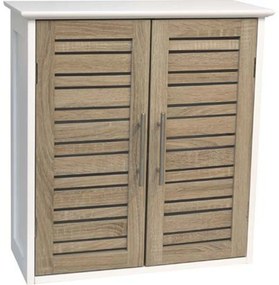 Έπιπλο Μπάνιου Τοίχου 52x22x55 cm MDF Eurocasa 9929 Λευκό με Καφέ