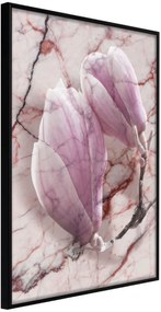 Αφίσα - Magnolia on Marble Background - 20x30 - Μαύρο - Χωρίς πασπαρτού