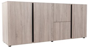 TOKYO ΜΠΟΥΦΕΣ 3ΠΟΡΤΕΣ 2ΣΥΡΤΑΡΙΑ SONOMA ΣΚΟΥΡΟ ΜΑΥΡΟ OAK 188x48,6xH82,5cm 05-0537