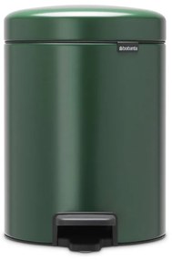 Κάδος απορριμμάτων με πεντάλ Brabantia NewIcon 1003199, 5 L, Ομαλό κλείσιμο, Αντιολισθητική βάση, Σκούρο πράσινο