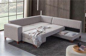 Corner Sofa-Bed West Right - Cream Cream