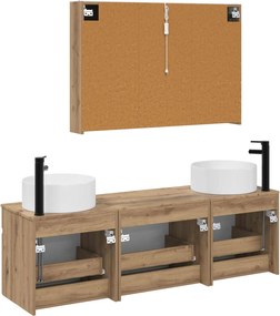 vidaXL Σετ Ντουλαπιών Μπάνιου 4 pcs Artisan Δρυς Επεξεργασμένο Ξύλο
