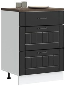 Βάση Κουζίνας "Lucca" Μαύρο από Μηχανικά Ξύλινο Υλικό