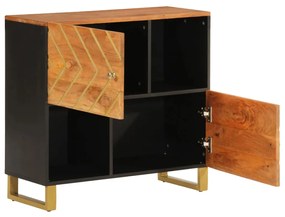 vidaXL Βοηθητικό Έπιπλο Καφέ/Μαύρο 80x33,5x75 εκ. Μασίφ Ξύλο Μάνγκο