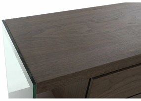 Σκευοθήκη DKD Home Decor   Καφέ Διαφανές Κρυστάλλινο Kαρυδιά Ξύλο MDF 160 x 45 x 80 cm