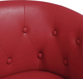 vidaXL Πολυθρόνα Μπάρελ Μπορντό από Συνθετικό Δέρμα