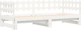 vidaXL Καναπές Κρεβάτι Συρόμενος Λευκός 2x(90x200) εκ. Μασίφ Πεύκο
