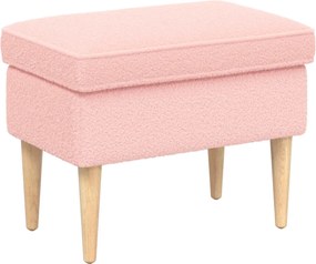 vidaXL Πολυθρόνα Ποδιών Ροζ 55 x 35 x 41 εκ Μπουκλέ