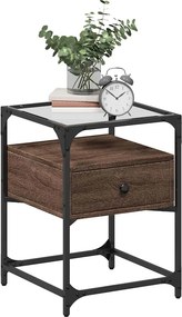 vidaXL Κομοδίνα 2 τεμ. Καφέ Δρυς 40x40x55 εκ. από Επεξεργ. Ξύλο
