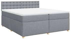 ΚΡΕΒΑΤΙ BOXSPRING ΜΕ ΣΤΡΩΜΑ ΑΝΟΙΧΤΟ ΓΚΡΙ 200X200 ΕΚ. ΥΦΑΣΜΑΤΙΝΟ 3289101