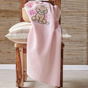 Βρεφική Κουβέρτα Leopard Pink Kentia Cradle 100x140cm 100% Βαμβάκι