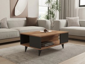 Τραπεζάκι Σαλονιού Καρυδί / Μαύρο SEPI 90x60x39.5