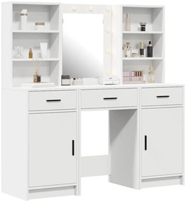 vidaXL Σετ Τραπεζιού Μακιγιάζ με συρτάρι 3 pcs Λευκό 50 x 41 x 135 εκ
