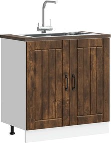 vidaXL Ντουλάπι βάσης νεροχύτη "Lucca" Καπνιστή δρυς