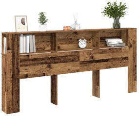 vidaXL Κεφαλάρι Ντουλάπα Παλιού Ξύλου 220x18,5x104,5 εκ