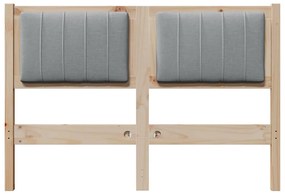 vidaXL Ταπετσαρισμένο κεφαλάρι Καφέ 120 cm Στερεά ξυλεία πεύκου