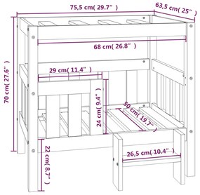 ΚΡΕΒΑΤΙ ΣΚΥΛΟΥ ΓΚΡΙ 75,5X63,5X70 ΕΚ. ΑΠΟ ΜΑΣΙΦ ΞΥΛΟ ΠΕΥΚΟΥ 822379