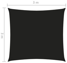 vidaXL Πανί Σκίασης Τετράγωνο Μαύρο 3 x 3 μ. από Ύφασμα Oxford