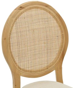 Καρέκλα Canco φυσικό rubberwood-φυσικό rattan 50x55x98εκ 50x55x98 εκ.