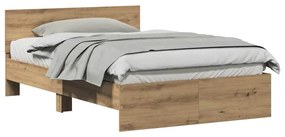 vidaXL Σκελετός Κρεβατιού Artisan Oak 120 x 190 cm Επεξεργασμένο ξύλο