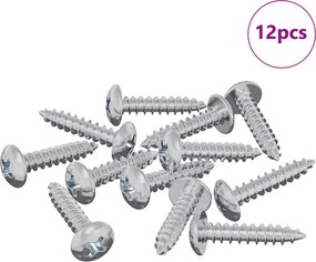 vidaXL Ξυλοβίδες 12 pcs Ασημί M3,5 x 20 mm Ατσάλι