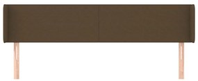 vidaXL Κεφαλάρι με Πτερύγια Σκούρο Καφέ 203x16x78/88 εκ. Υφασμάτινο