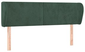 Κεφαλάρι με Πτερύγια Σκούρο Πράσινο 147x23x78/88 εκ. Βελούδινο - Πράσινο