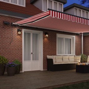 vidaXL Αναδιπλούμενη τέντα Κόκκινο και Λευκό 500 x 350 εκ