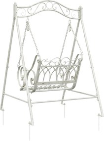 vidaXL Πάγκος Κούνια Ατσάλι 113 x 121,5 x 168 εκ. Αντίκες Λευκό