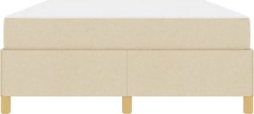 vidaXL Σκελετός Κρεβατιού με στρώμα Κρεμ 140 x 200 cm ύφασμα