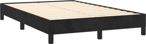 vidaXL Κρεβάτι Boxspring με Στρώμα Μαύρο 120x190 εκ. Βελούδινο
