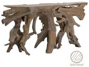 Κονσόλα Root pakoworld χειροποίητη teak ξύλο φυσικό 150x40x80εκ