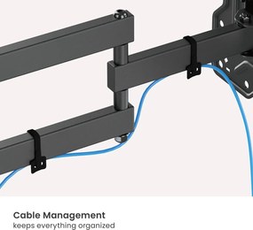 POWERTECH επιτοίχια βάση τηλεόρασης PT-1556, 23-43", έως 30kg, full motion