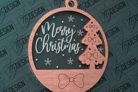 Σετ των 3 Intra απο ξύλο plywood 3mm-4mm πάχος Χριστουγεννιάτικο στολίδι Σχέδιο Δίασταση 8x8 cm INTRAFABR-79659937