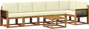 vidaXL Σειρά Καναπέ Εξωτερικού 7 pcs Φυσικό και Κρέμα Πολυεστέρας