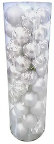 Σετ Χριστουγεννιάτικες μπάλες - 8cm - 50pcs - 326116 - White-326116_WHITE