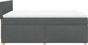 vidaXL Κρεβάτι Boxspring με Στρώμα Σκούρο Γκρι 140x200 εκ Υφασμάτινο