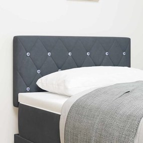 vidaXL LED Κεφαλάρι με Κρύσταλλο σε Σκούρο Γκρι 80 cm, Βελούδο