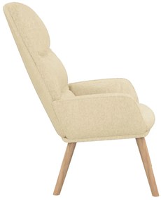 vidaXL Πολυθρόνα Relax Κρεμ Υφασμάτινη