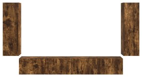 vidaXL Επιτοίχιο 4 pcs Καπνιστό Δρύς