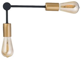 Φωτιστικό Τοίχου - Απλίκα Rotor 7933 2xE27 max 60W Black-Gold Nowodvorski Metal