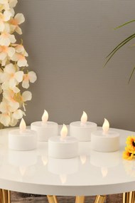 Stewehome Σετ 5 τεμαχίων μπαταρίας LED κυλινδρικά ρεσώ λευκού χρώματος Λευκό 3x3 cm